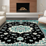 Geometric Black and Teal Motif(Black)
