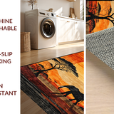 Ultra Soft Area Rug, Non Slip, Stain Resistant, Washable Area Rugs for Living Room, Bedroom, Bold Orange and Brown Palette(Orange)
