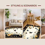 Ultra Soft Area Rug, Non Slip, Stain Resistant, Washable Area Rugs for Living Room, Bedroom, Rustic Earthy Bug Decor(Gold)