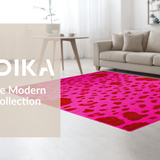 Ultra Soft Area Rug, Non Slip, Stain Resistant, Washable Area Rugs for Living Room, Bedroom, Joyful Pink Safari Inspired Style(Pink)