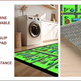 Ultra Soft Area Rug, Non Slip, Stain Resistant, Washable Area Rugs for Living Room, Bedroom, City-Themed Green Educational Playroom Carpet(Blue)