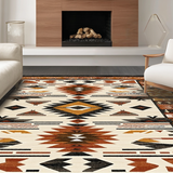 Ultra Soft Area Rug, Non Slip, Stain Resistant, Washable Area Rugs for Living Room, Bedroom, Vibrant Abstract Symmetrical Composition(Brown)