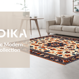 Ultra Soft Area Rug, Non Slip, Stain Resistant, Washable Area Rugs for Living Room, Bedroom, Lively Distressed Medallion Visual(White)