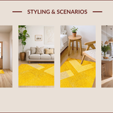 Ultra Soft Area Rug, Non Slip, Stain Resistant, Washable Area Rugs for Living Room, Bedroom, Modern Yellow Gray Living Room Stain-Resistant Rug(Yellow)