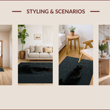 Ultra Soft Area Rug, Non Slip, Stain Resistant, Washable Area Rugs for Living Room, Bedroom, Fun Black Cat Home Office Soft Floor Carpet(Black)