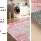 Ultra Soft Area Rug, Non Slip, Stain Resistant, Washable Area Rugs for Living Room, Bedroom, Uno Reverse Pink Bow Rug: Playful Loop Design Carpet for Home(Pink)