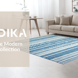 Ultra Soft Area Rug, Non Slip, Stain Resistant, Washable Area Rugs for Living Room, Bedroom, Vibrant Freshwater Stripe Appeal(Blue)