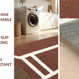 Ultra Soft Area Rug, Non Slip, Stain Resistant, Washable Area Rugs for Living Room, Bedroom, Playful Retro Sports Decor(Brown)