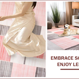 Ultra Soft Area Rug, Non Slip, Stain Resistant, Washable Area Rugs for Living Room, Bedroom, Trendy Modern Textured Stripes(Red)