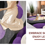 Ultra Soft Area Rug, Non Slip, Stain Resistant, Washable Area Rugs for Living Room, Bedroom, Dynamic Contemporary Striped Aesthetic(Purple)