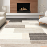 Ultra Soft Area Rug, Non Slip, Stain Resistant, Washable Area Rugs for Living Room, Bedroom, Stylish Cream Geometric Accent(Beige)