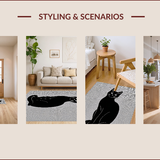 Ultra Soft Area Rug, Non Slip, Stain Resistant, Washable Area Rugs for Living Room, Bedroom, Cute Black Cat Non-Slip Bathroom Rug(Black)