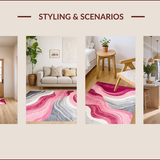 Ultra Soft Area Rug, Non Slip, Stain Resistant, Washable Area Rugs for Living Room, Bedroom, Chic Pink Gray Visual Harmony(Pink)