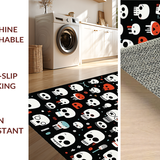 Ultra Soft Area Rug, Non Slip, Stain Resistant, Washable Area Rugs for Living Room, Bedroom, Contemporary Dark Humor Design(Black)