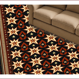 Ultra Soft Area Rug, Non Slip, Stain Resistant, Washable Area Rugs for Living Room, Bedroom, Western Laundry Room Accent Rug with Star Pattern(Black)