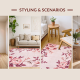Ultra Soft Area Rug, Non Slip, Stain Resistant, Washable Area Rugs for Living Room, Bedroom, Soft Pastel Shaggy Circular Delight(Pink)