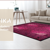 Ultra Soft Area Rug, Non Slip, Stain Resistant, Washable Area Rugs for Living Room, Bedroom, Luxurious Pink Graphic Print(Pink)