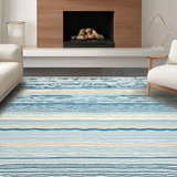 Ultra Soft Area Rug, Non Slip, Stain Resistant, Washable Area Rugs for Living Room, Bedroom, Elegant Sky Blue Wave Motif(Blue)