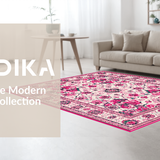 Ultra Soft Area Rug, Non Slip, Stain Resistant, Washable Area Rugs for Living Room, Bedroom, Lively Nature-Inspired Floral Design(White)