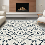 Ultra Soft Area Rug, Non Slip, Stain Resistant, Washable Area Rugs for Living Room, Bedroom, Rustic Neutral Diamond Design(White)