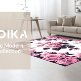 Ultra Soft Area Rug, Non Slip, Stain Resistant, Washable Area Rugs for Living Room, Bedroom, Artistic Garden Inspired Bath Mat(Pink)