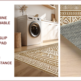 Ultra Soft Area Rug, Non Slip, Stain Resistant, Washable Area Rugs for Living Room, Bedroom, Trendy Lattice Design with Warmth(Beige)