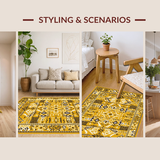 Ultra Soft Area Rug, Non Slip, Stain Resistant, Washable Area Rugs for Living Room, Bedroom, Warm Earthy Tone Addition(Yellow)