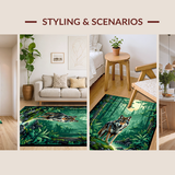 Intricate Forest Scene Print(Green)