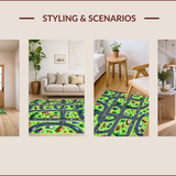 Ultra Soft Area Rug, Non Slip, Stain Resistant, Washable Area Rugs for Living Room, Bedroom, Multi Color Educational Play Area Activity Rug(Green)