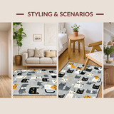 Ultra Soft Area Rug, Non Slip, Stain Resistant, Washable Area Rugs for Living Room, Bedroom, Vivid Unique Animal Art Design(Gray)