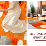 Ultra Soft Area Rug, Non Slip, Stain Resistant, Washable Area Rugs for Living Room, Bedroom, Chic Mid-Century Modern Artistry(Orange)