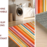 Ultra Soft Area Rug, Non Slip, Stain Resistant, Washable Area Rugs for Living Room, Bedroom, Cozy Tiled Design with Bright Accents(Orange)
