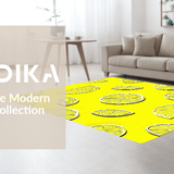 Ultra Soft Area Rug, Non Slip, Stain Resistant, Washable Area Rugs for Living Room, Bedroom, Artistic Lemon Print Delight(Yellow)