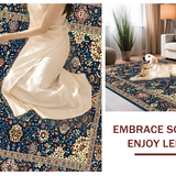 Rustic Blue Brown Geometric Motif(Blue)