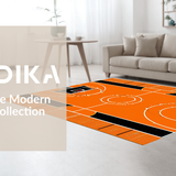 Ultra Soft Area Rug, Non Slip, Stain Resistant, Washable Area Rugs for Living Room, Bedroom, Playful Kids' Basketball Theme Decor(Orange)