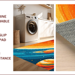 Ultra Soft Area Rug, Non Slip, Stain Resistant, Washable Area Rugs for Living Room, Bedroom, Solar System Kids Learning(Orange) - ODIKA
