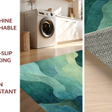 Ultra Soft Area Rug, Non Slip, Stain Resistant, Washable Area Rugs for Living Room, Bedroom, Turtle Tides Coastal Patterned Rug with Underwater Marine Abstract Art(Blue)
