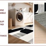 Ultra Soft Area Rug, Non Slip, Stain Resistant, Washable Area Rugs for Living Room, Bedroom, Contemporary Handmade Wool Bedroom Rug for Minimalist Aesthetic(Black)