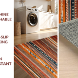 Ultra Soft Area Rug, Non Slip, Stain Resistant, Washable Area Rugs for Living Room, Bedroom, Cozy Distressed Patterned Visual Appeal(Orange)