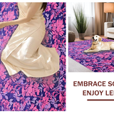 Ultra Soft Area Rug, Non Slip, Stain Resistant, Washable Area Rugs for Living Room, Bedroom, Whimsical Earth Tone Floral Accents(Purple)