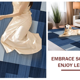 Ultra Soft Area Rug, Non Slip, Stain Resistant, Washable Area Rugs for Living Room, Bedroom, Elegant Modernist Square Style(Blue)