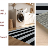 Ultra Soft Area Rug, Non Slip, Stain Resistant, Washable Area Rugs for Living Room, Bedroom, Farmhouse Primitive Jute Kitchen Floor Mat(Black)