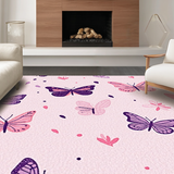 Ultra Soft Area Rug, Non Slip, Stain Resistant, Washable Area Rugs for Living Room, Bedroom, Joyful Whimsical Creature Landscape(Pink)