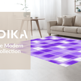 Ultra Soft Area Rug, Non Slip, Stain Resistant, Washable Area Rugs for Living Room, Bedroom, Dynamic Abstract Checkerboard Theme(Purple)
