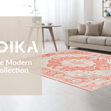Ultra Soft Area Rug, Non Slip, Stain Resistant, Washable Area Rugs for Living Room, Bedroom, Rustic Floral Vintage Charm(Red)