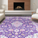 Ultra Soft Area Rug, Non Slip, Stain Resistant, Washable Area Rugs for Living Room, Bedroom, Artistic Lavender Bloom Composition(Purple)