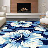 Ultra Soft Area Rug, Non Slip, Stain Resistant, Washable Area Rugs for Living Room, Bedroom, Rustic Surf-Inspired Aesthetic(Blue)