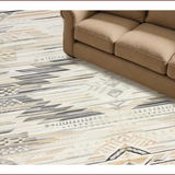 Ultra Soft Area Rug, Non Slip, Stain Resistant, Washable Area Rugs for Living Room, Bedroom, Chic Neutral Toned Geometric Arrangement(Beige)