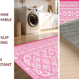 Ultra Soft Area Rug, Non Slip, Stain Resistant, Washable Area Rugs for Living Room, Bedroom, Rustic Tasseled Texture Appeal(Pink)