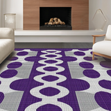 Ultra Soft Area Rug, Non Slip, Stain Resistant, Washable Area Rugs for Living Room, Bedroom, Trendy Minimalist Patterned Appeal(Purple)